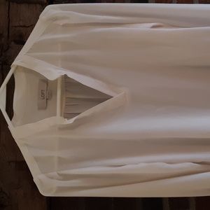 NWOT LOFT Long Sleeve Blouse, White/Cream, XXS